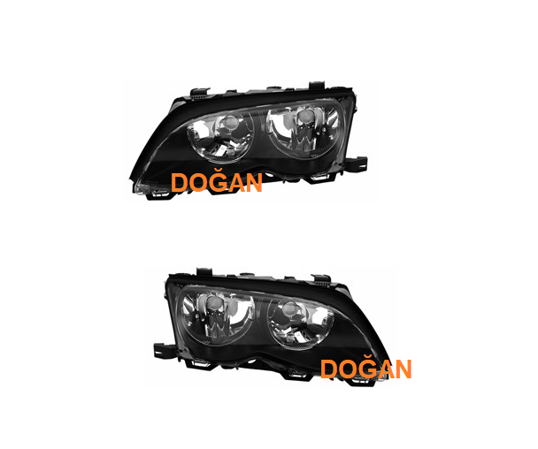 BMW 3 Serisi Ön Far (Siyah Zemin) Sol E46 2001- Psaparcam 63126910955