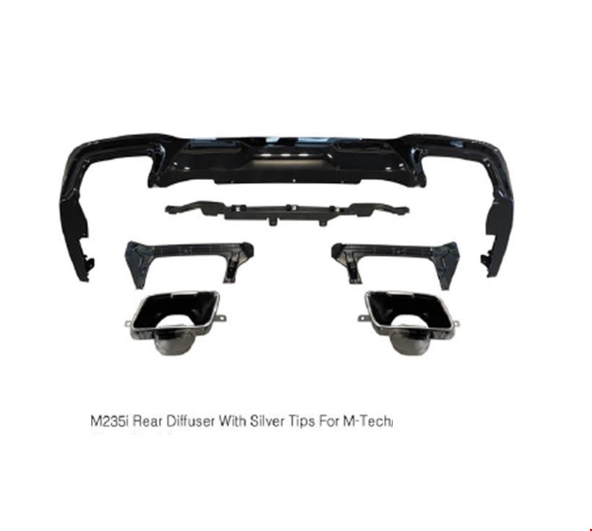 BMW 1 Serisi Arka Difüzör Seti M235i (Kare Egzozlu) F44 2020- Psaparcam F4420-3100MT