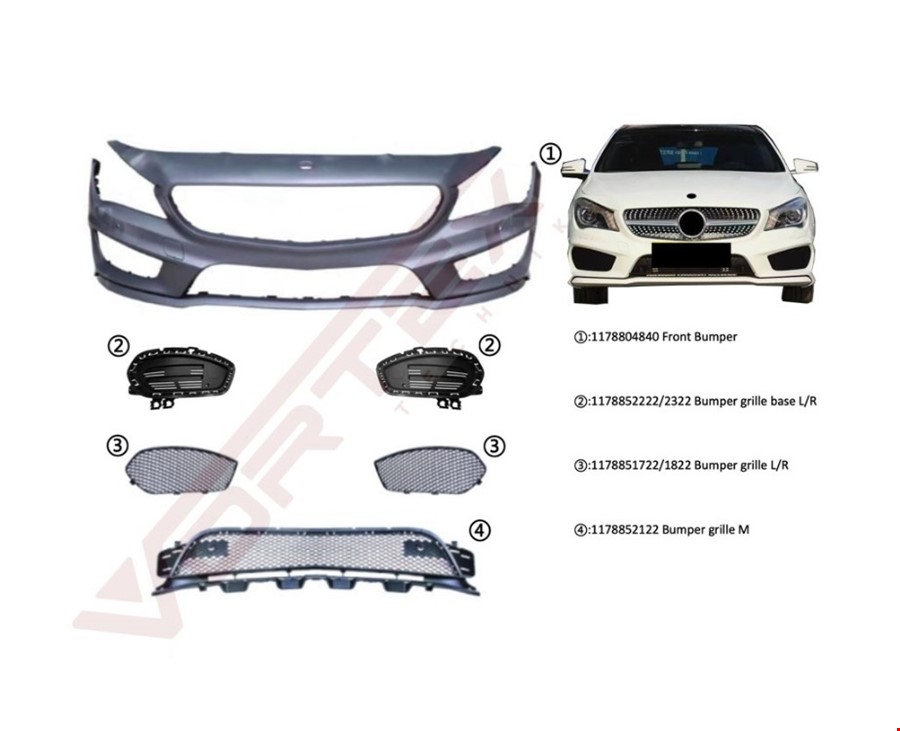 Mercedes-Benz Cla Ön Tampon Set (Amg) Cla W117 2013- Psaparcam A1178804840SET
