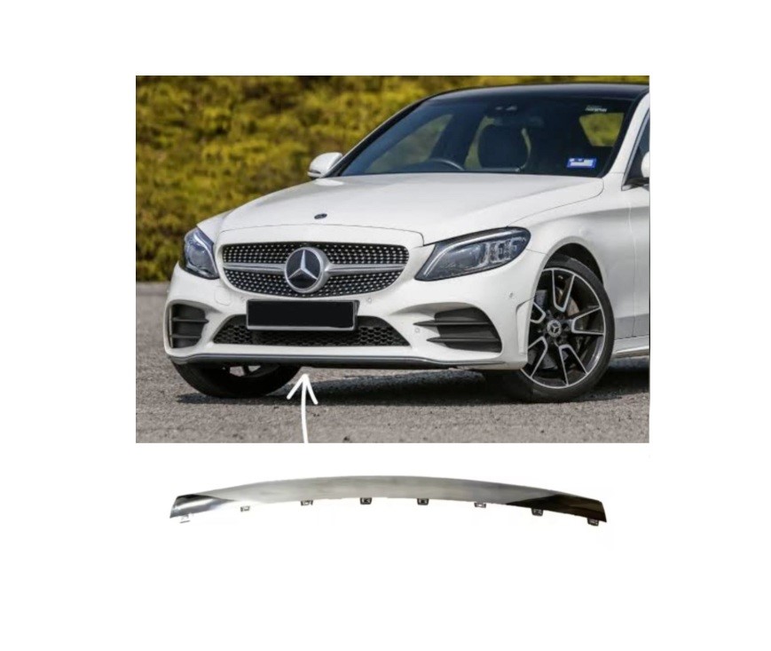 Mercedes-Benz C Serisi Ön Tampon Nikelajı Orta (Krom) W205 2019- Psaparcam A2058858802